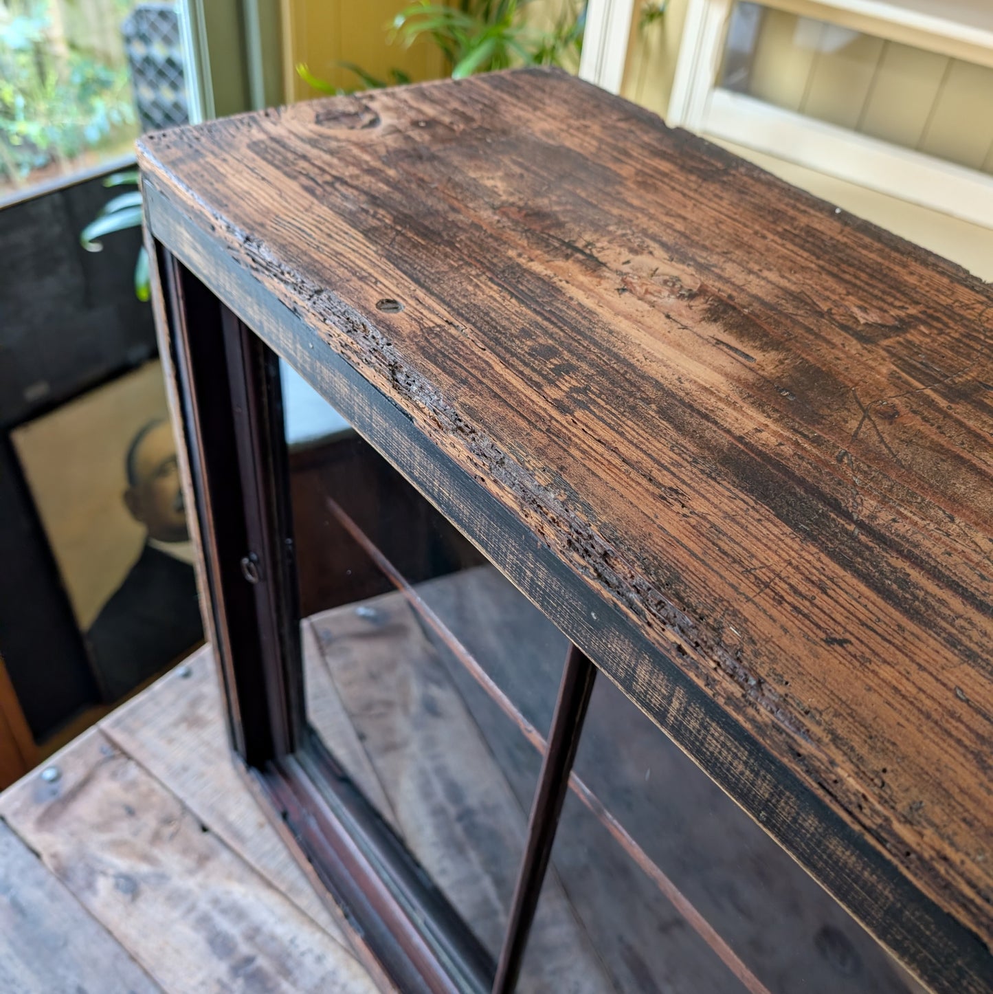 Rustic Victorian Glazed Wall Cabinet