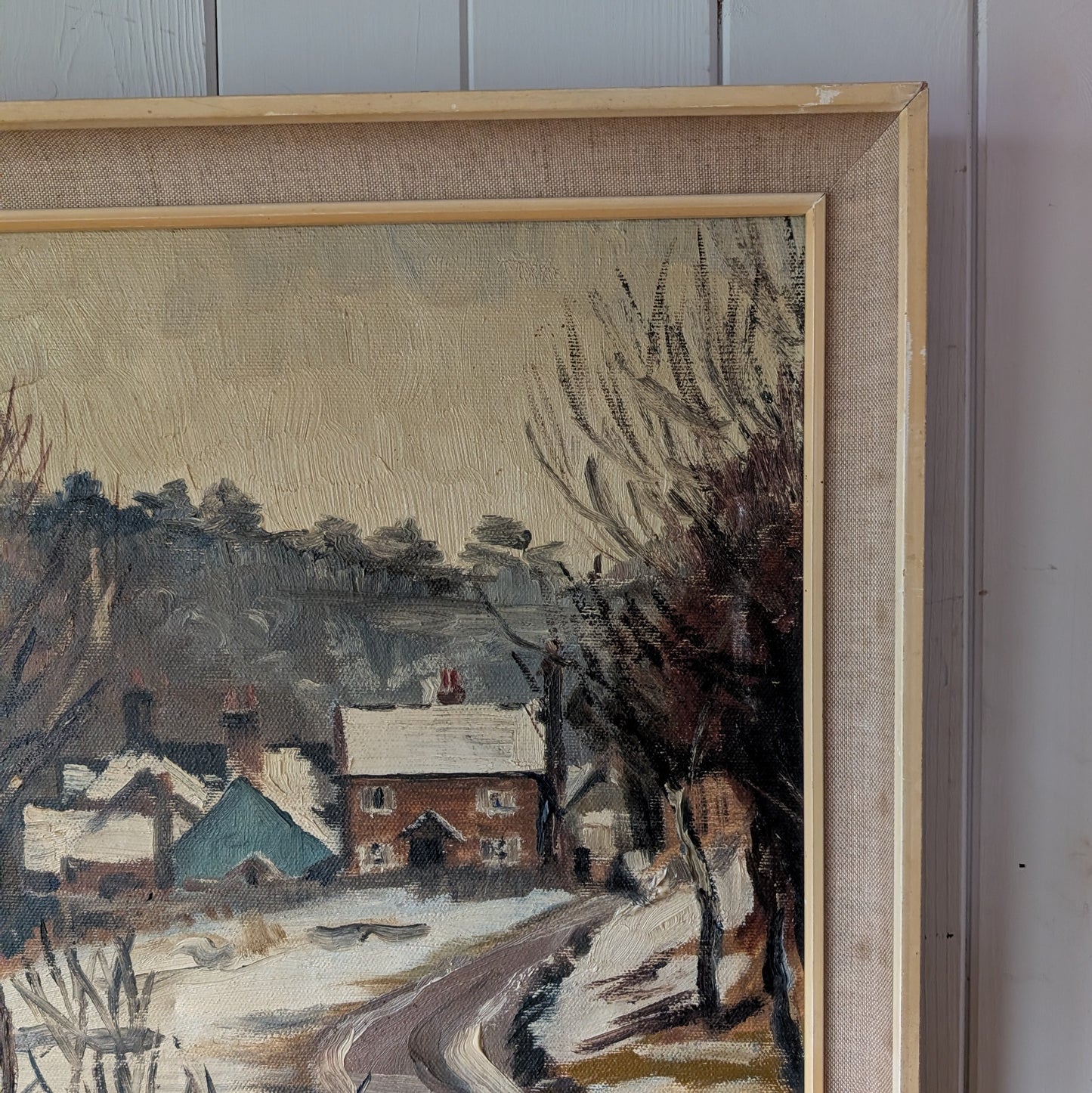 1970s Oil Painting "The First Snow"