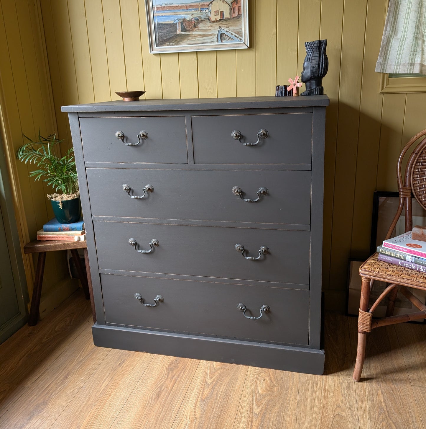 Painted Antique Chest of Drawers.