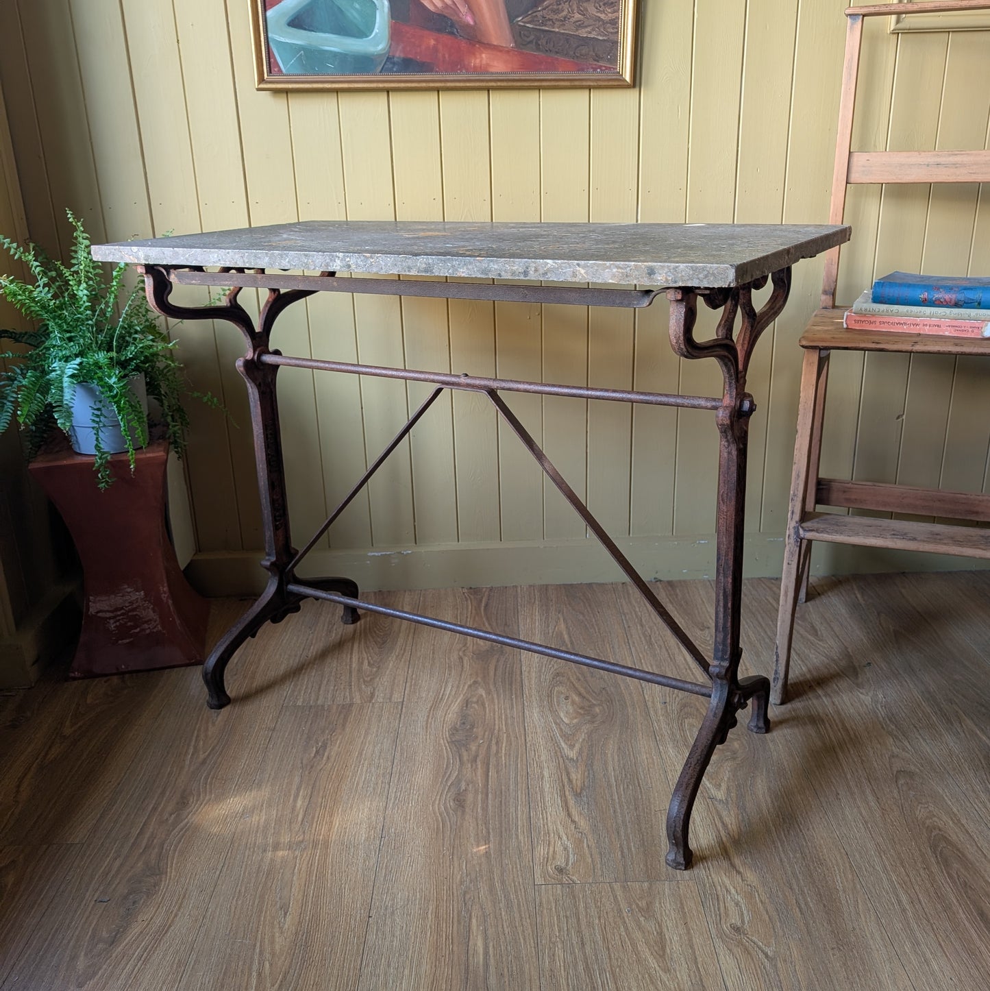Antique French Cast Iron Table by