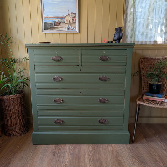 Large Painted Antique Chest of Drawers