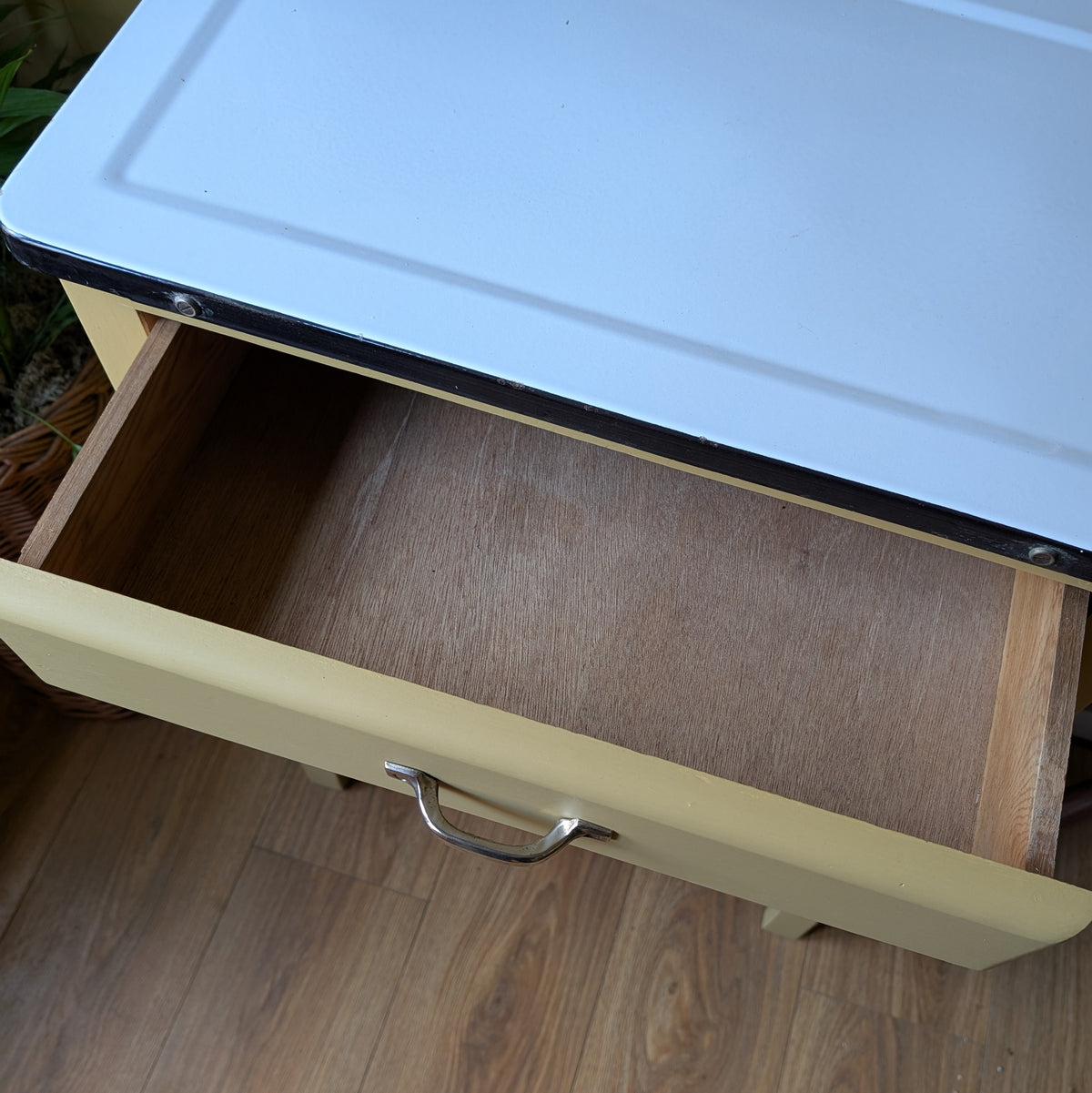 Vintage Freestanding Kitchen Cupboard with Enamel Top