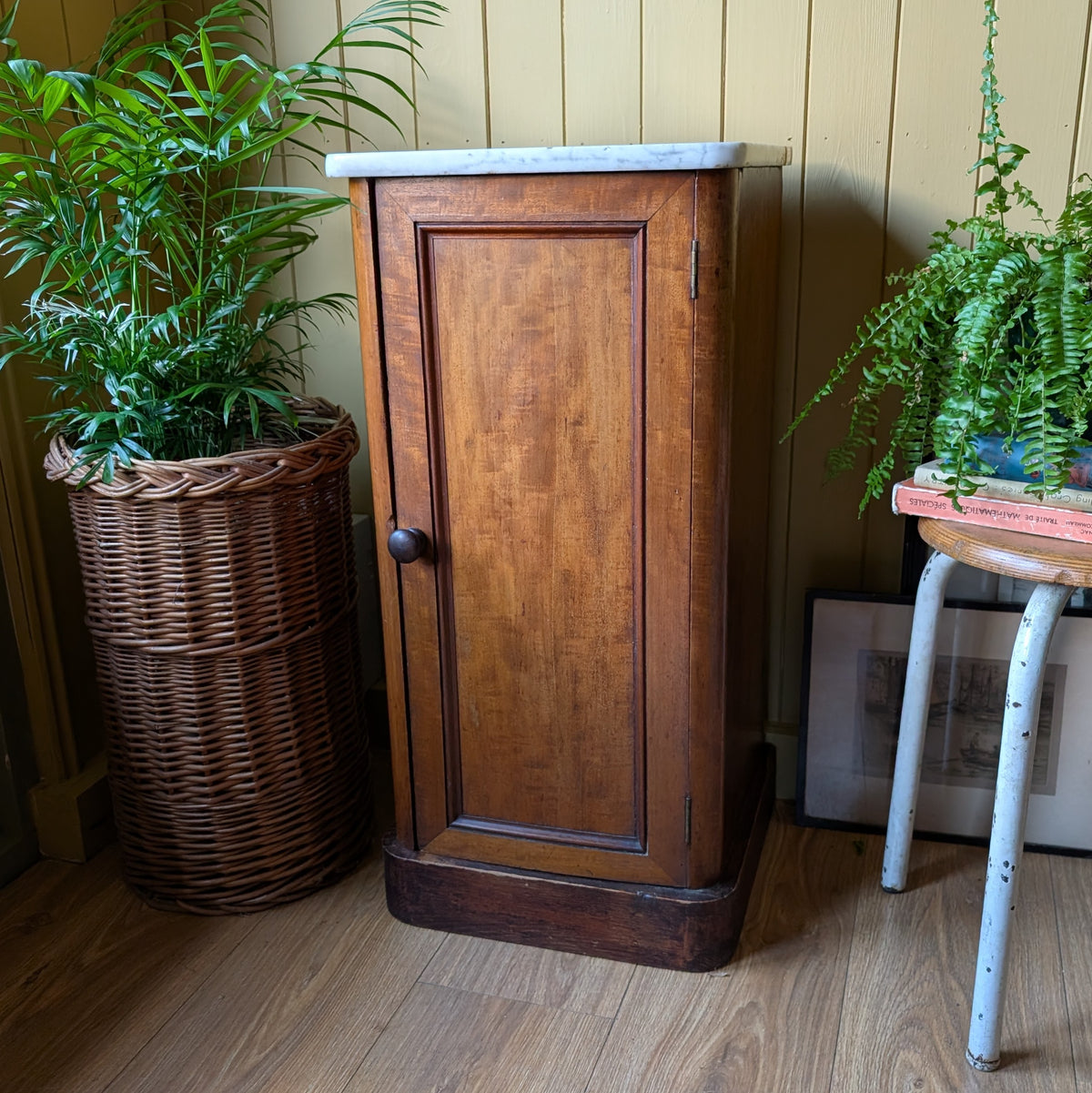 Antique Marble Top Pot Cupboard